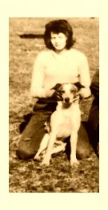 Author Christine Cowin and her dog